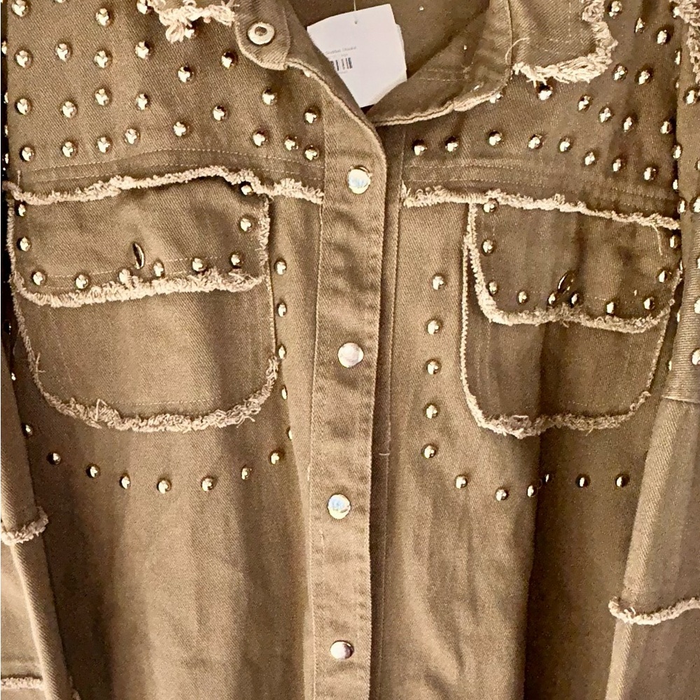 Studded Olive Green Jacket